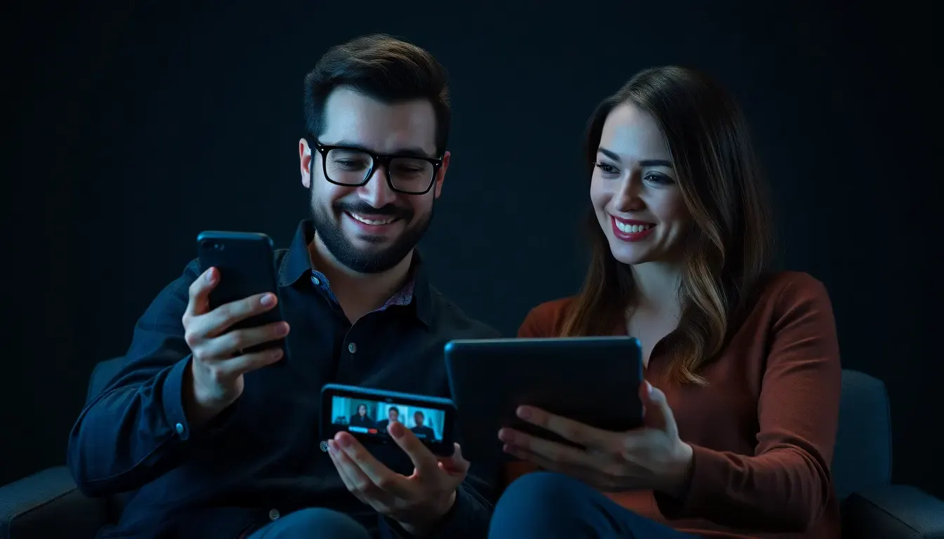 Creators reviewing AI video clips on mobile devices